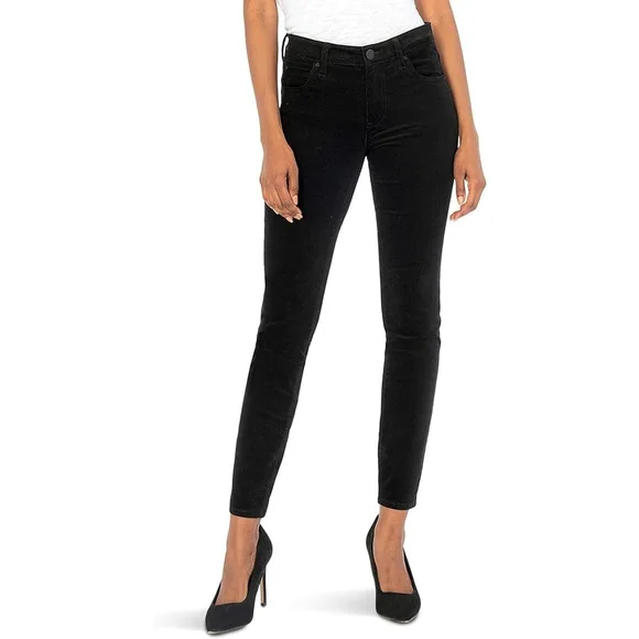 Kut From The Kloth Dianna Black Corduroy Skinny Jeans 10 - Picture 1 of 10